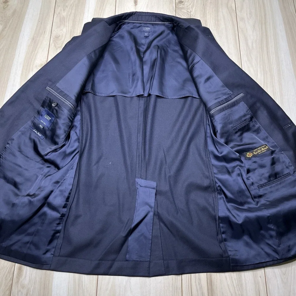 J. Crew Ludlow Jacket Loro Piana Italian Wool Half-Lined Blazer Navy Mens 40R